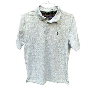 William Murray Men’s Blue Course Talk Polo Golf Performance Shirt M Stretch